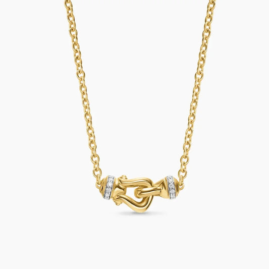 FASHIONISTA DY High-Quality Silver-Plated 16.2mm Petite Clasp Diamond Necklace. Gold-Plated Diamond Necklace. Jewelry .