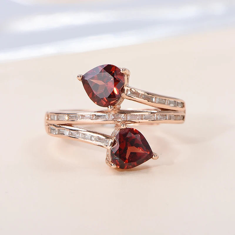 Gioiellieri Natural Garnet Rings Red Garnet Gemstone Rings for Jewelry Business With Custom Logo Bulk Orders Service