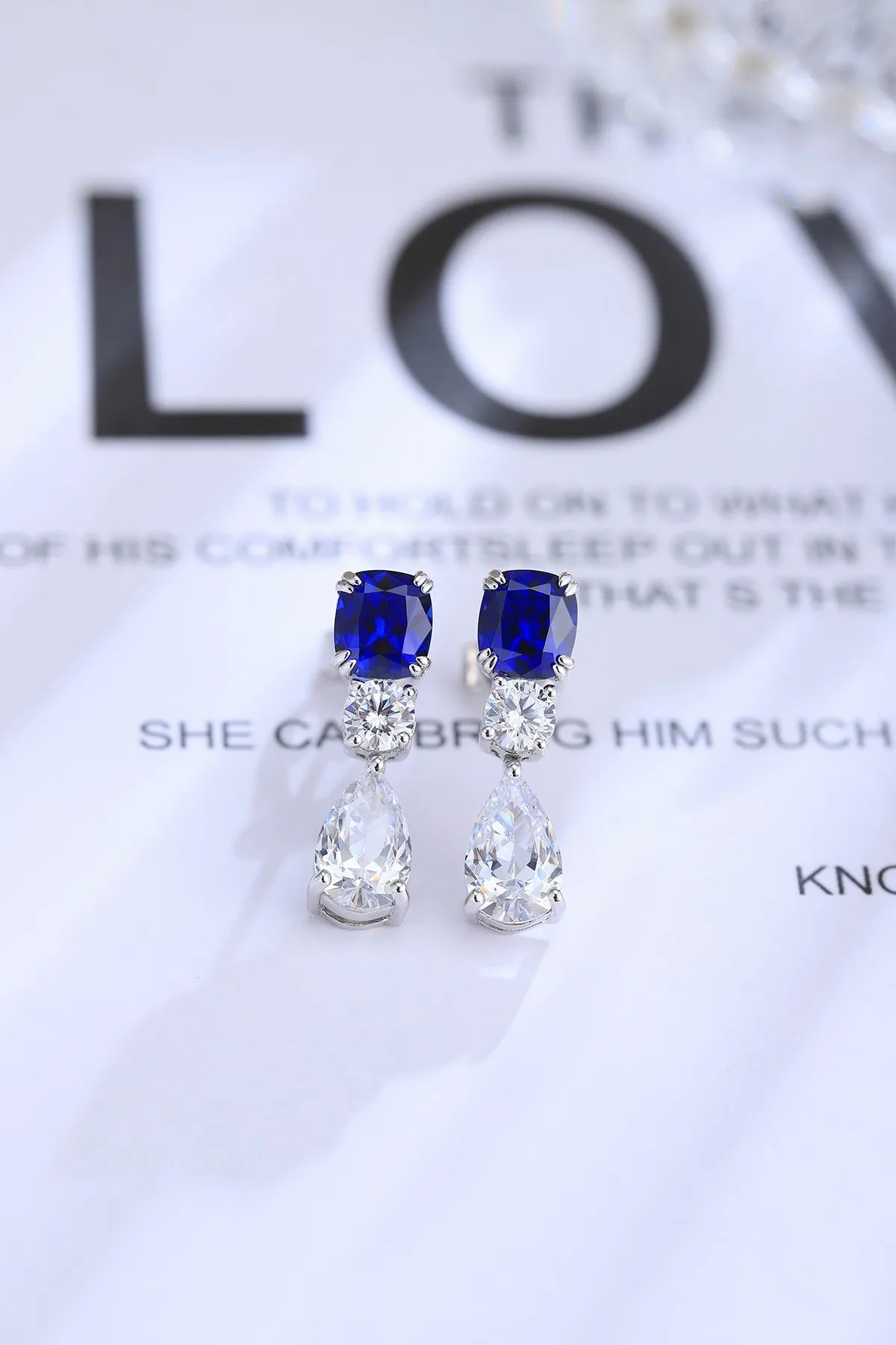 Gemfiori Anster High Quality S925 Lab Grown Sapphire Earring Stud Dainty Gemstone Stud Earrings for Women Daily Wear Gift