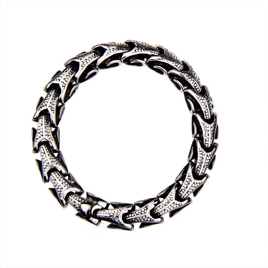 VIKING Snake Link Chain Bracelet – 11mm Silver Stainless Steel