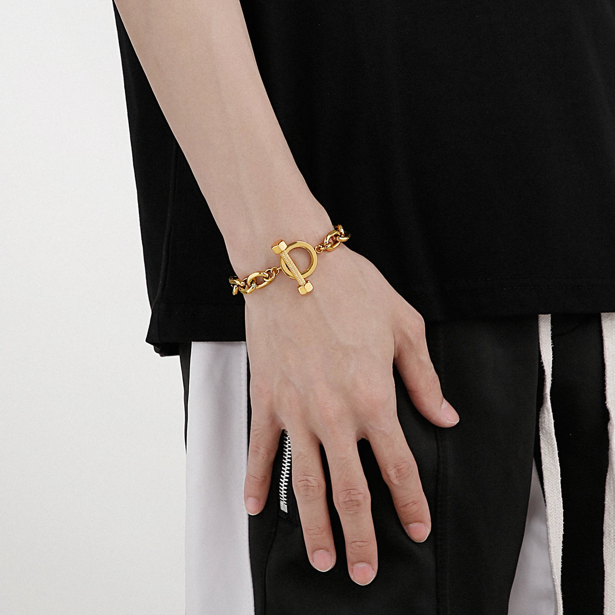 KALEN Wholesale Punk 18K Gold Plating Men Charms Special Stainless Steel Jewelry Bracelets