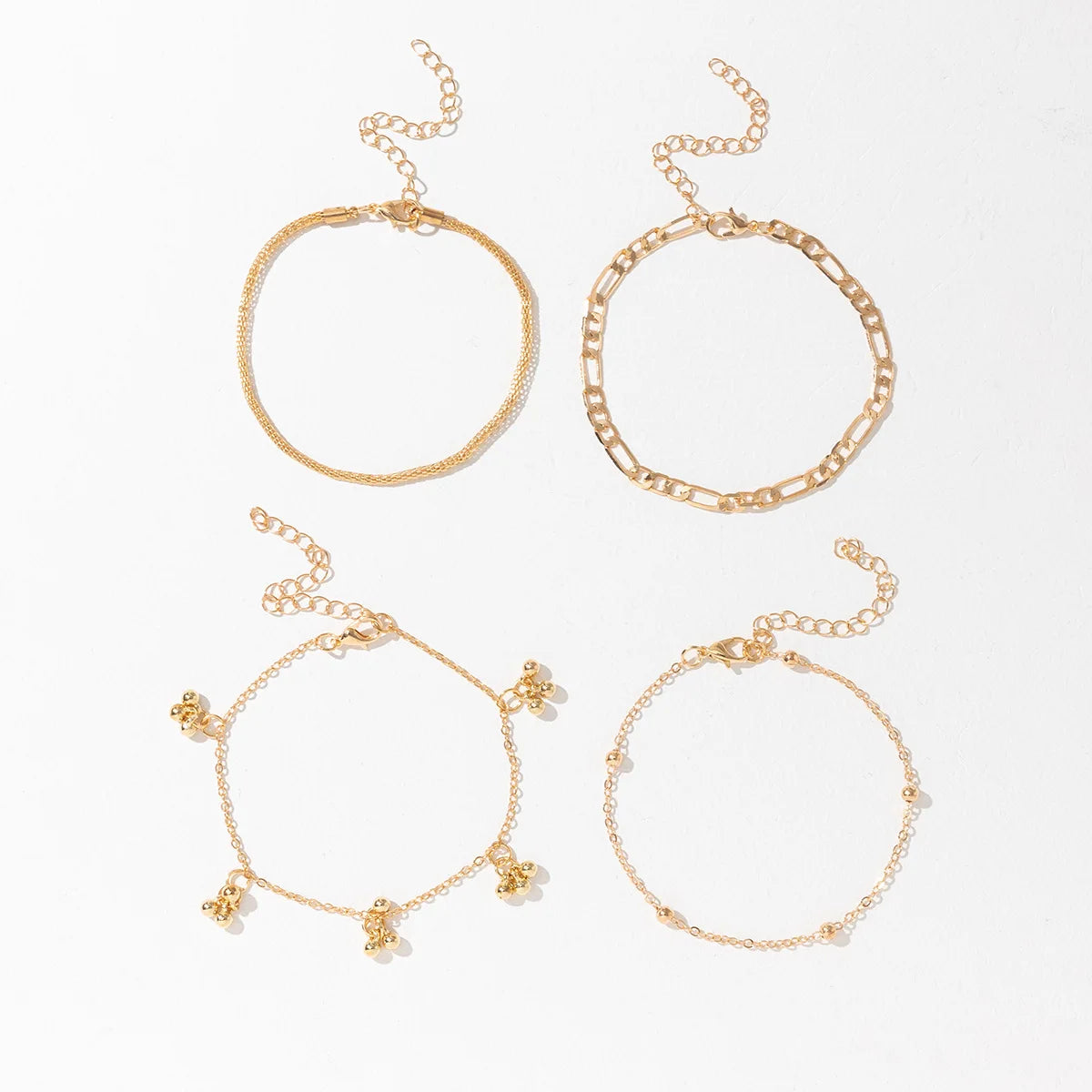 Women's European American High-End Alloy Shell Pendant Anklet Cross-Border Layered Style Personality Twist Chain Hollow