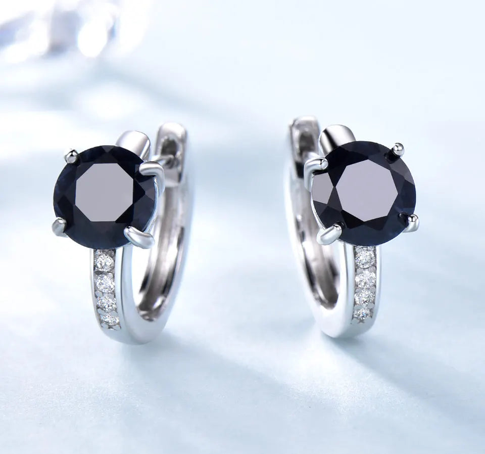 Wholesale Garnet Hoop Earrings Accent Rhodium Plated Fashion Jewelry Wholesale Bulk 925 Sterling Silver Women Earrings