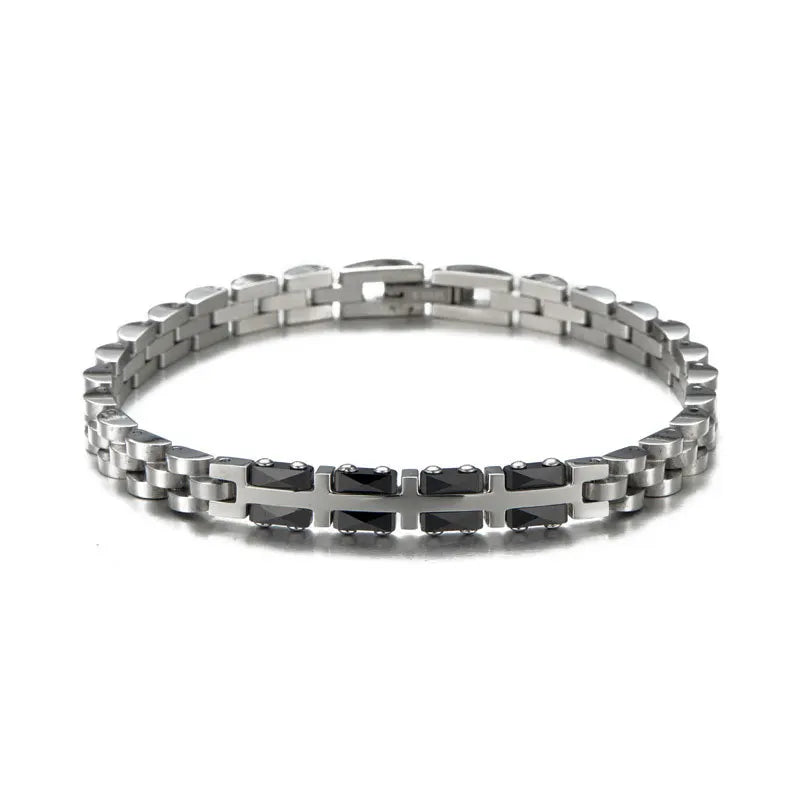 REBEL Anti Tarnished 316L Stainless Steel Fashion Men's Bracelet & Bangle 14K 18K Gold Plated Engravable Bracelet Blanks For Men