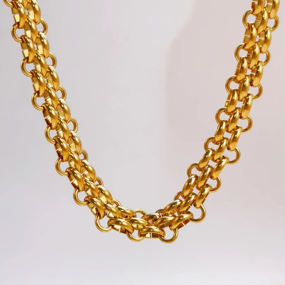 FASHIONISTA Non Tarnish Waterproof Choker Women Stainless Steel Chain Jewelry Making PVD Gold Plated Chunky Necklace DIY Handmade Link Chain