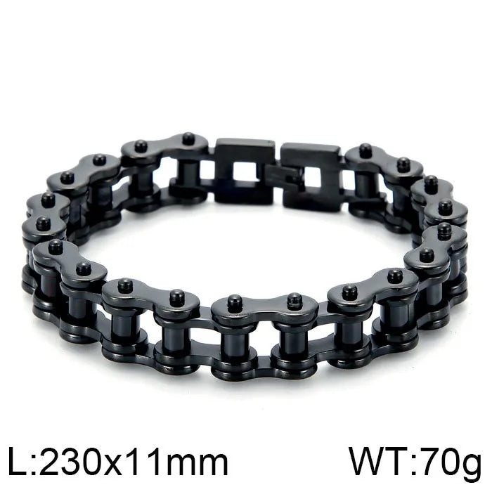 KALEN Shiny Bicycle Chain Stainless Steel Charm Necklace Mens Bracelets