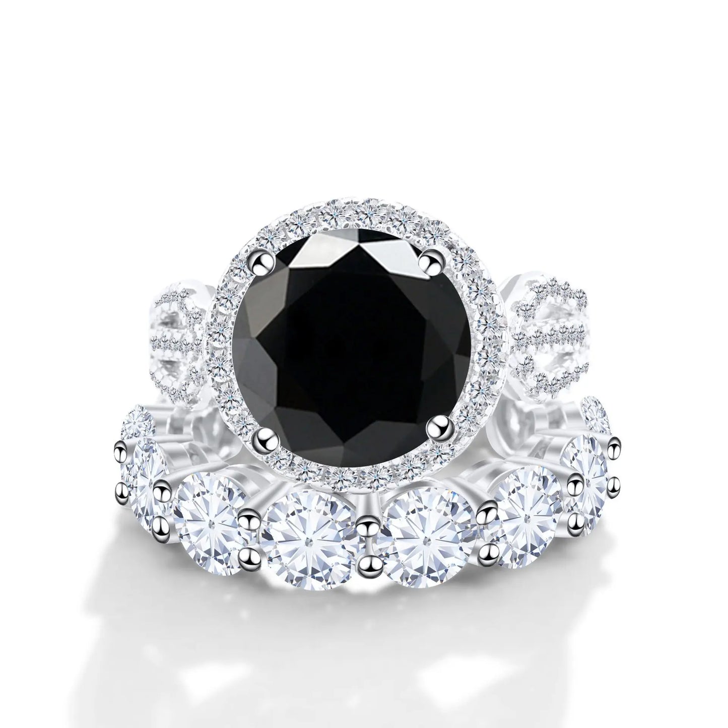 Wholesale Fine Luxury Jewelry Women Red Rings with 12 Carat GRA Certificate Big diamond Moissanite 925 Sterling Silver Ring Sets