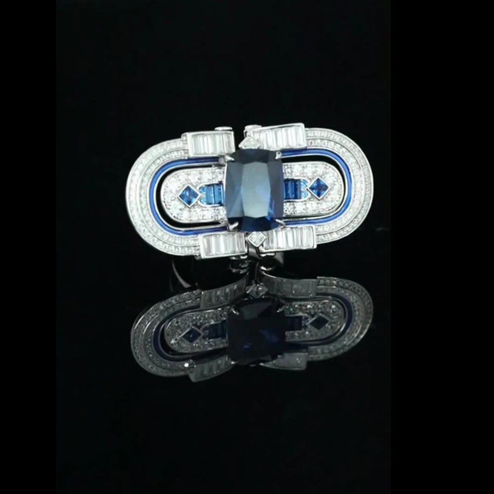 MuShan Jewelry Factory S925 Sterling Silver Ring Light Luxury and High End Silver Plated High Carbon Diamond Jewelry