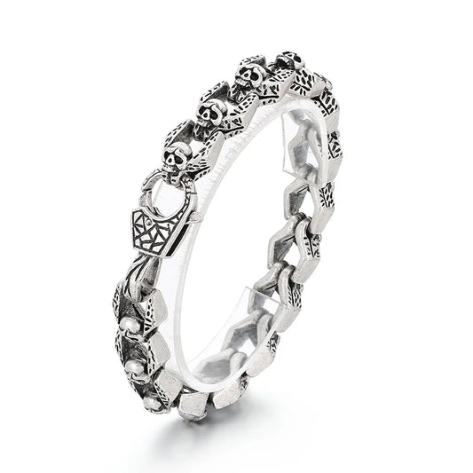 KALEN Premium Jewelry Fashion Bracelets Stainless Steel Punk Skull Links Bracelet Bangle for Men