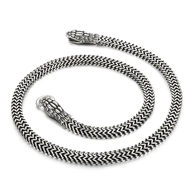 KALEN Punk Stainless Steel Snake Hand Chain Bracelet Charm Links Bracelets Bangle