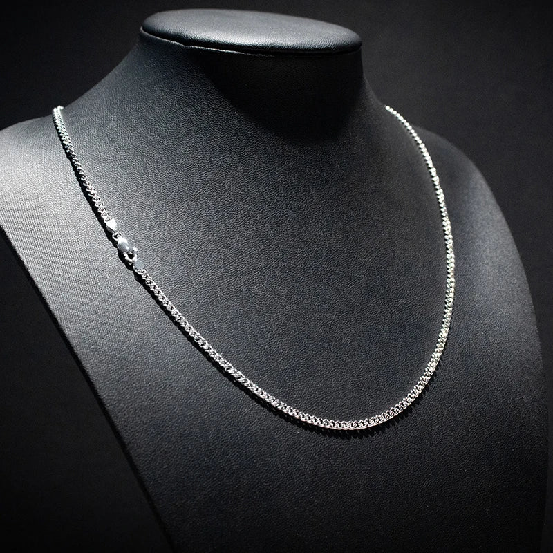 BiG-BOSS Cuban Link Chain Hip Hop Jewelry 3mm 925 Sterling Silver Cadenas Cubanas Fashion Men Necklace