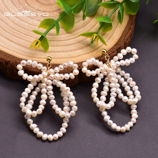 Handmade Fresh Water Pearls Bow-knot Hyperbole Dangle Earrings for Girls Wedding Cute Jewellery for Women  Earrings Bulk