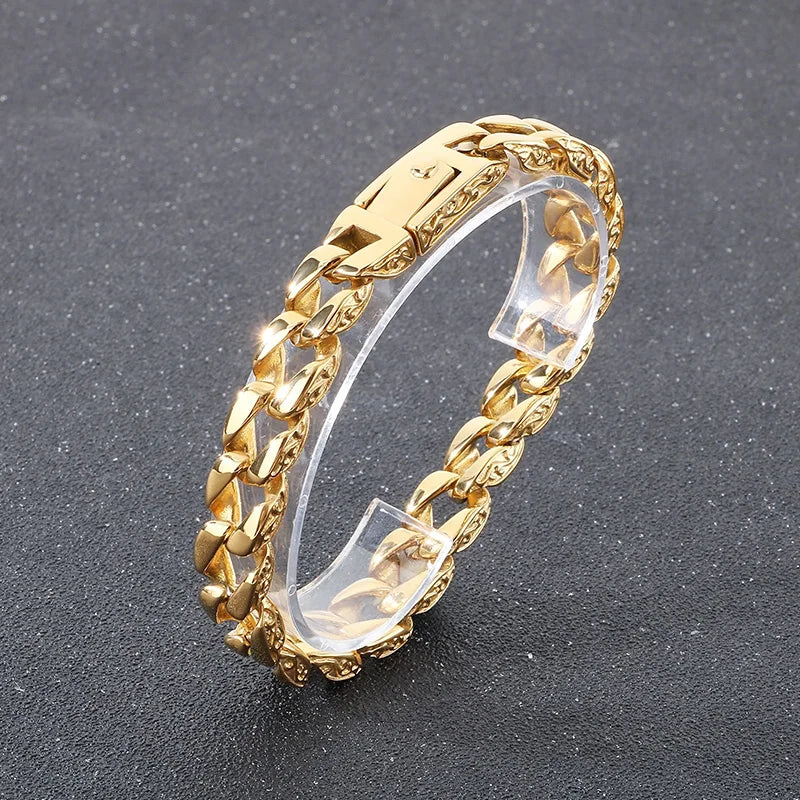 KALEN Polished/Brushed Fashion Bracelets Fine Jewelry Stainless Steel Gothic Links Bracelet