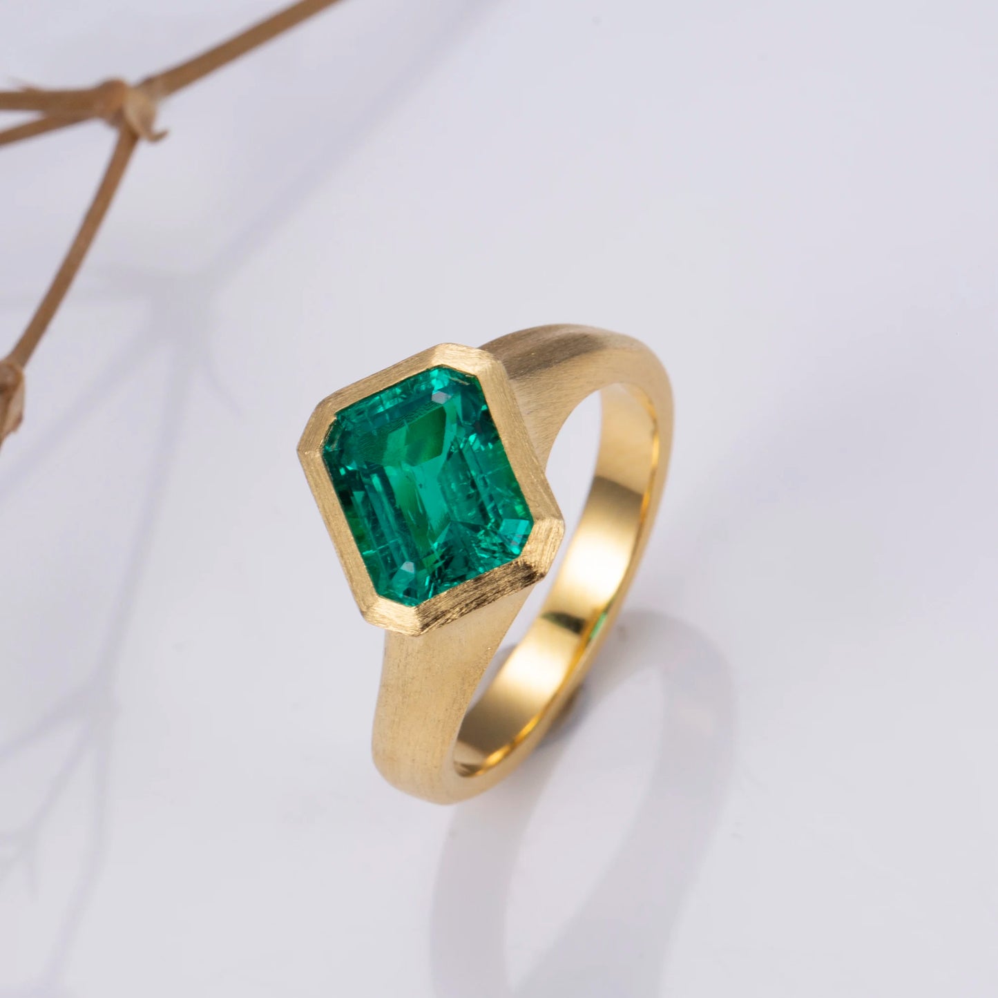 Customized Jewelry MSR-1217 925 Silver 8*10mm Lab Grow Emerald Ring