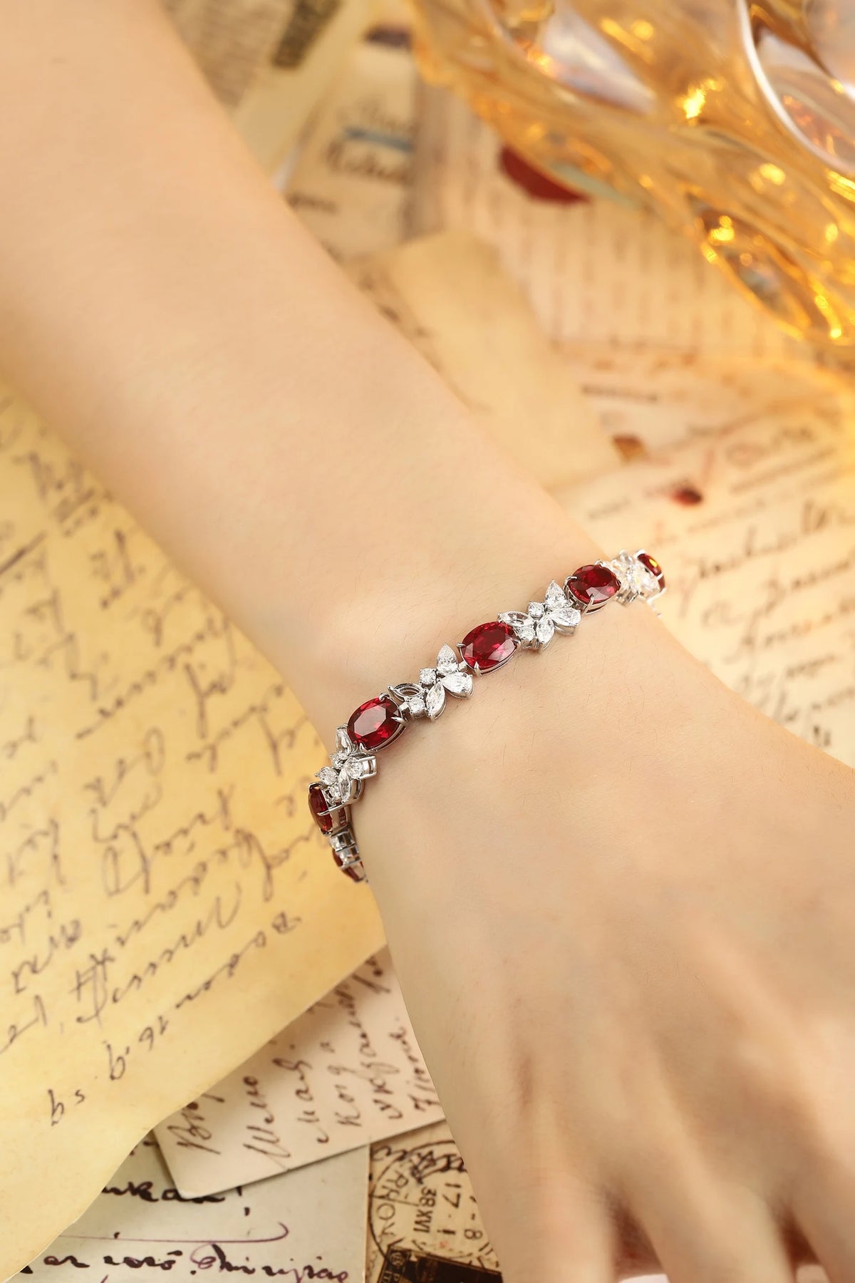 ArtistA Custom Bracelets S925 Silver Lab Grown Ruby Tennis Bracelets for Her Women Luxury Jewelry Wedding Brand Bangles