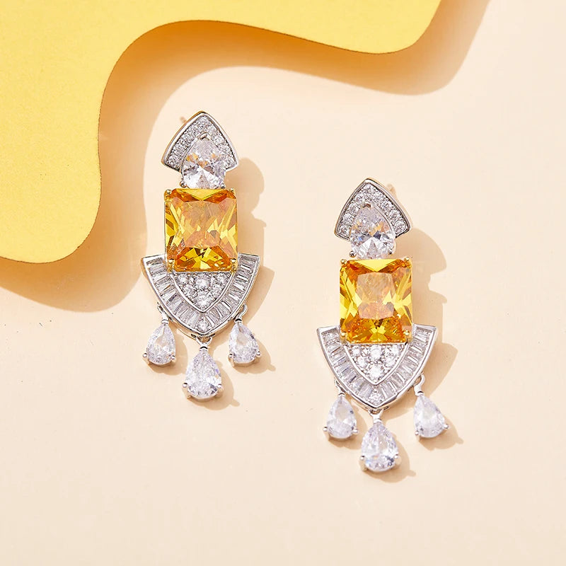 2023 High Class Jewelry Set Brass Rhodium Plated Yellow Ladies Evening Dress Banquet Evening Dress Necklace