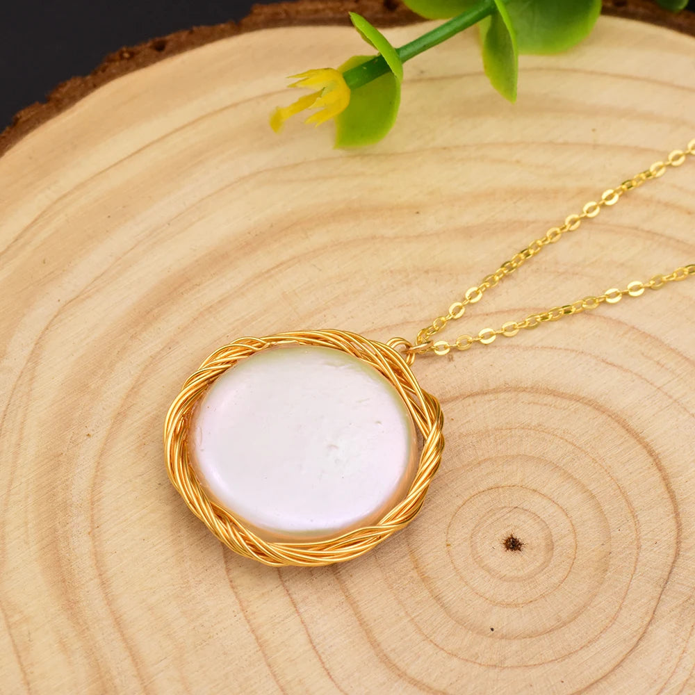 925 Sterling Silver Choker Necklace Natural Freshwater Pearl Flower  Pendant Necklace for Women Fashion Jewelry