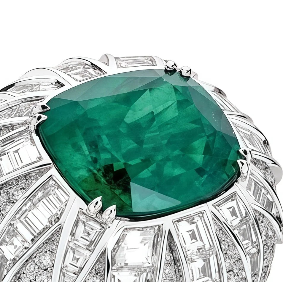 MUSHAN Jewelry Factory 925 Sterling Silver Ring Luxury Designer High Carbon Diamond Emerald Jewelry Rings for Women Anniversary