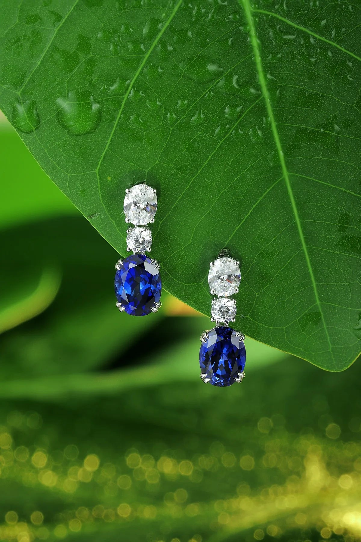 Gemfiori Anster High Quality S925 Lab Grown Sapphire Earring Stud Dainty Gemstone Stud Earrings for Women Daily Wear Gift