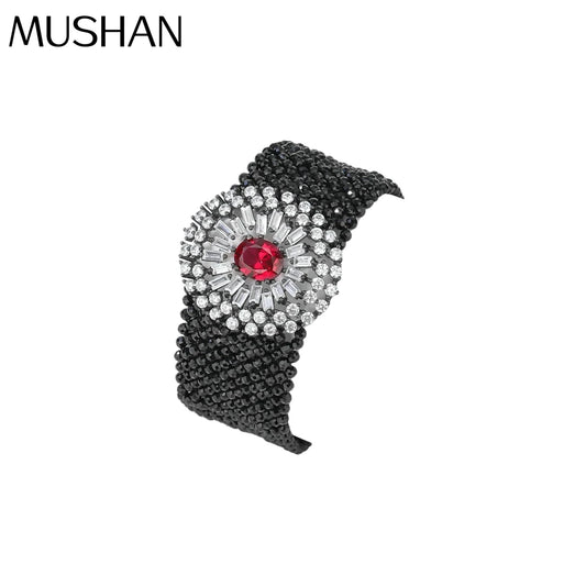 MUSHAN Jewelry Factory Black Spinel S925 Sterling Silver Bracelet Exudes Sense of Light Luxury and High End Elegance