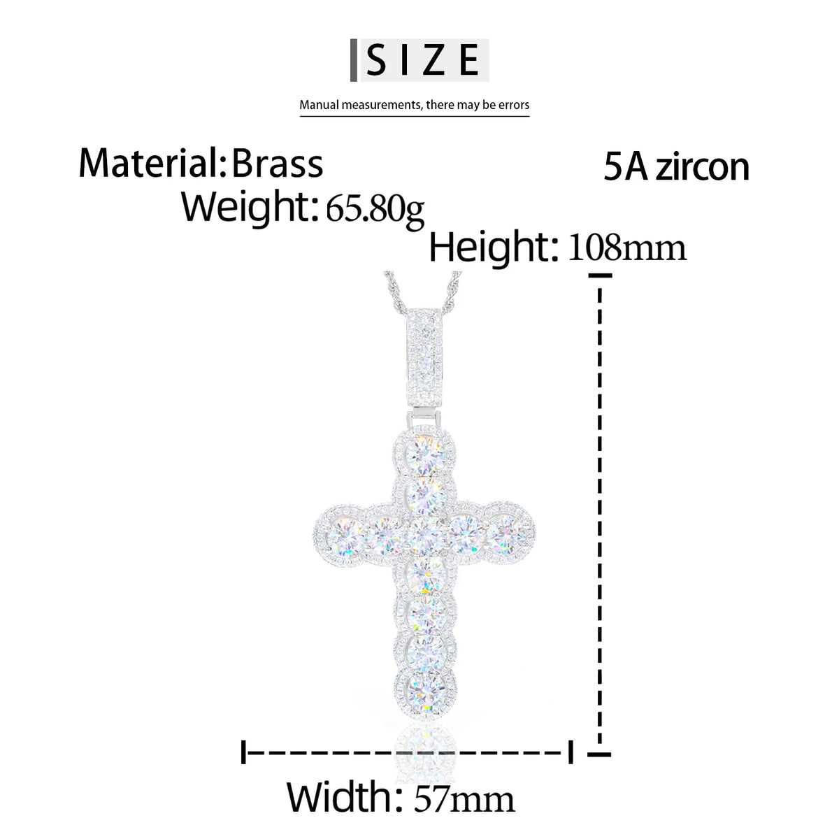 REBEL Luxury Christian Jewelry Hip Hop Cuban Link Chain Gold Plated AAAAA CZ Diamond Iced Out Halo Cross Pendant for Men Women