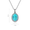 Gemfiori 925 Sterling Silver Exquisite Jewelry Oval Shaped Gemstone Pendant Necklace Laboratory-grown Emeralds Material Can Be Customized