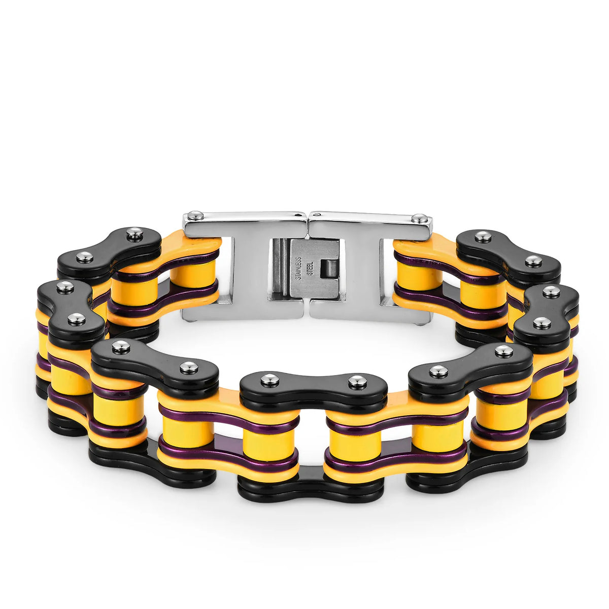 REBEL For High-End Stainless Steel Motorcycle Chain Biker Bracelet Simple Rock Men's Fashion Jewelry