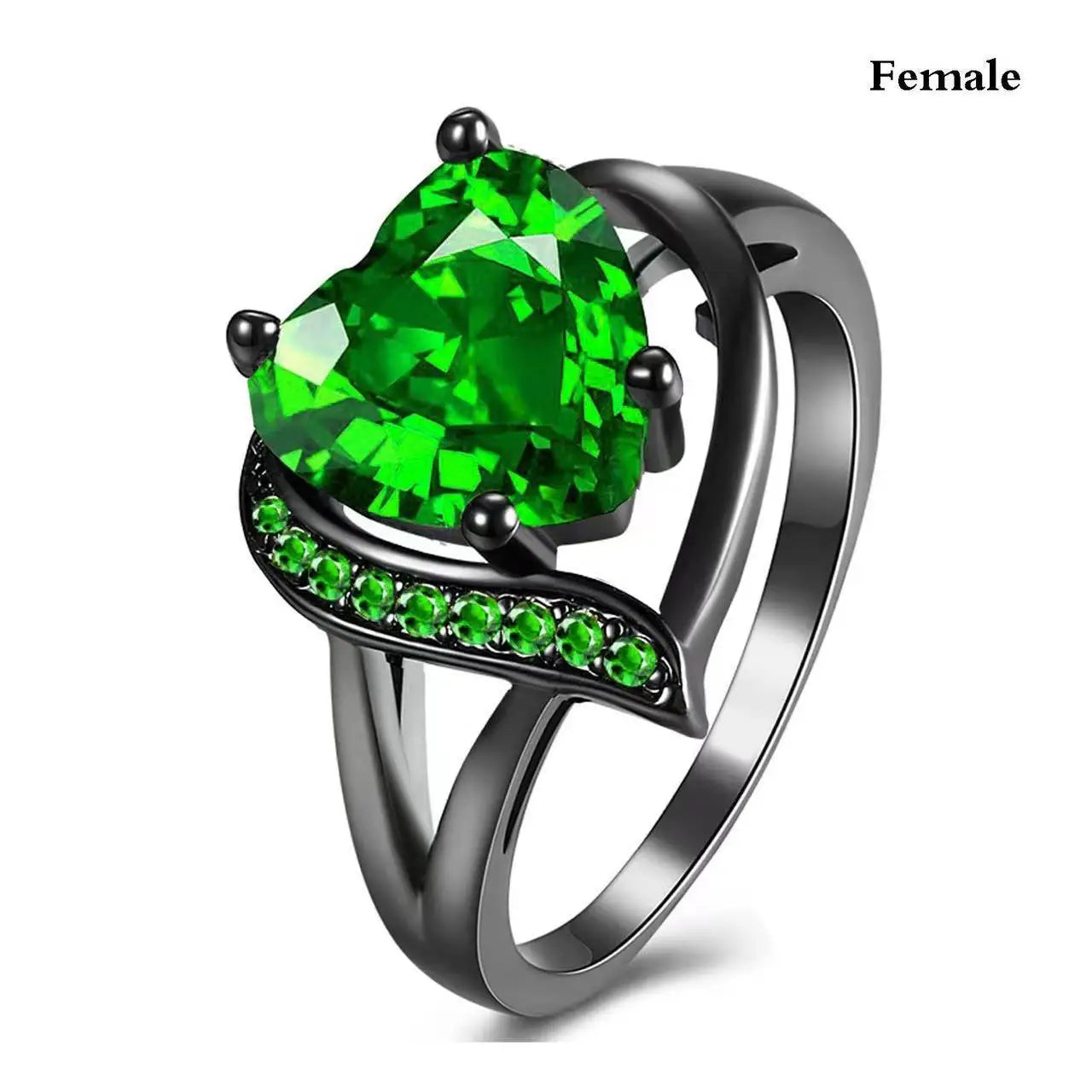 Fashion Trendy Luminous Glow in Dark Tungsten Zircon Engagement Wedding Black Fluorescent Dragon Ring for Women
