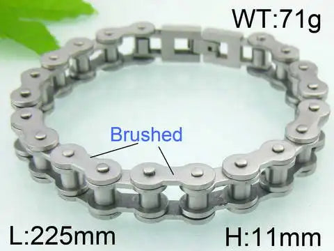 KALEN Shiny Bicycle Chain Stainless Steel Charm Necklace Mens Bracelets