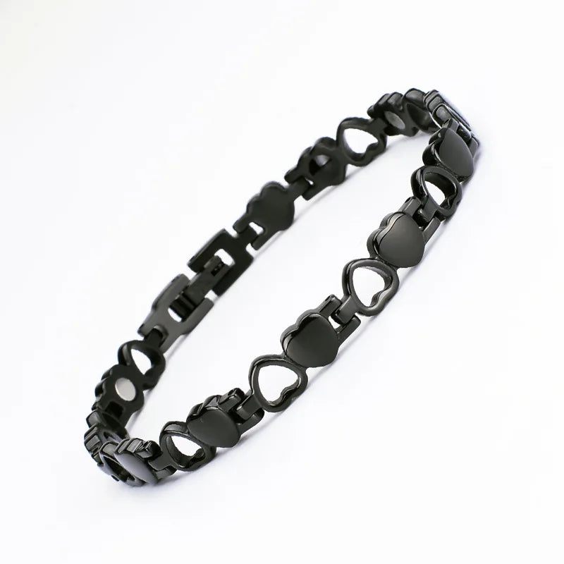 REBEL FASHIONISTA Stainless Steel Jewelry Titanium Steel Bracelet Hand Decoration love Magnet Health Bracelet