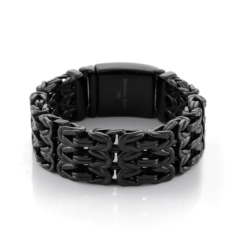 Men's New Hip-Hop Rock Style Titanium Steel Bracelet V-Shaped Hollow Design Fashionable Bangles