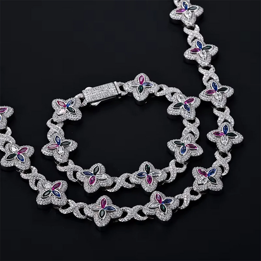 REBEL Custom Iced Out 16mm 925 Sterling Silver Moissanite Necklace GRA Hip Hop Pave Setting Infinity Clover Cuban Link Chain Jewelry