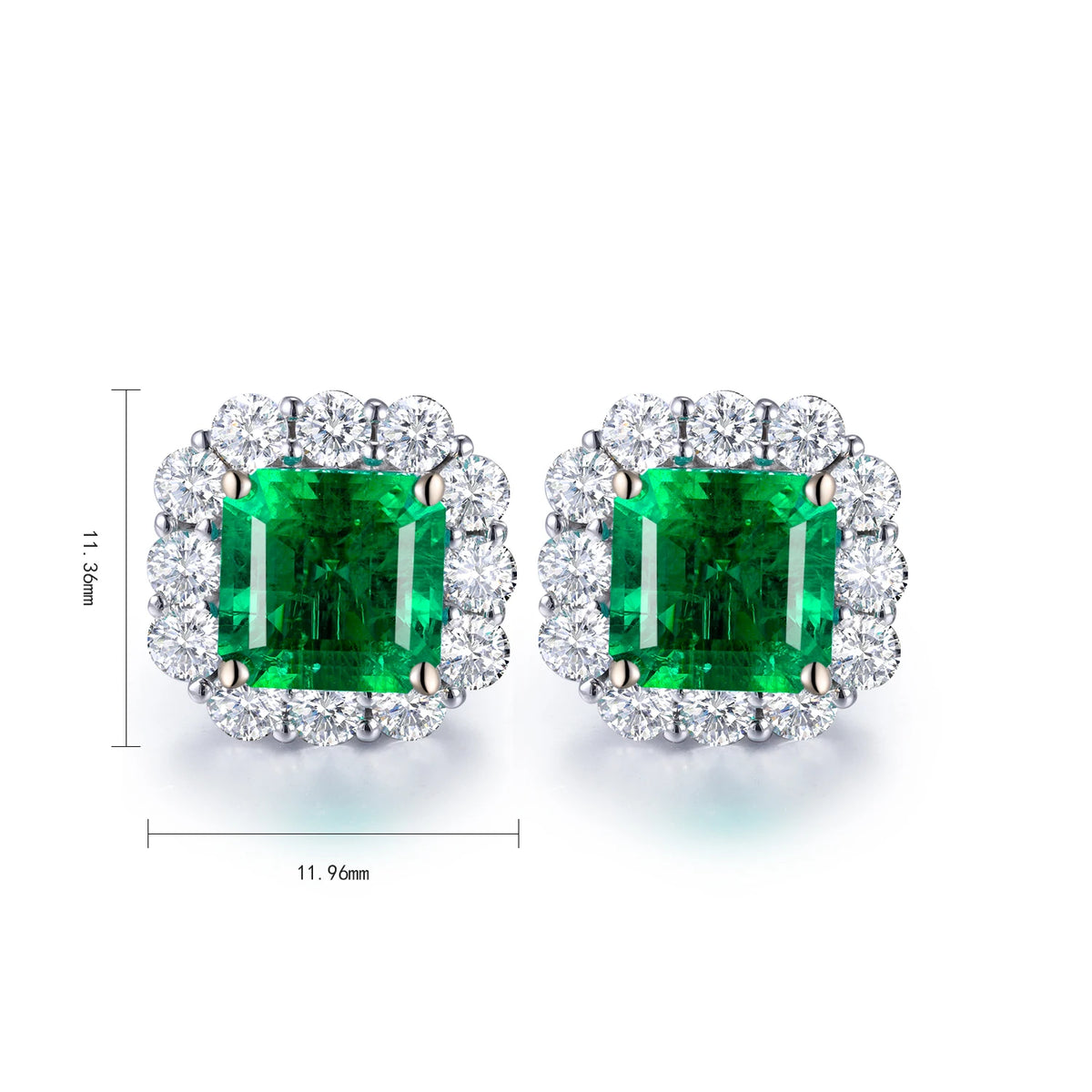 ArtistA Luxury Fancy Design Earring Women Jewelry Square Lab Gemstone Classic S925 Silver Women Birthday Gift Classic Earring Stud Set