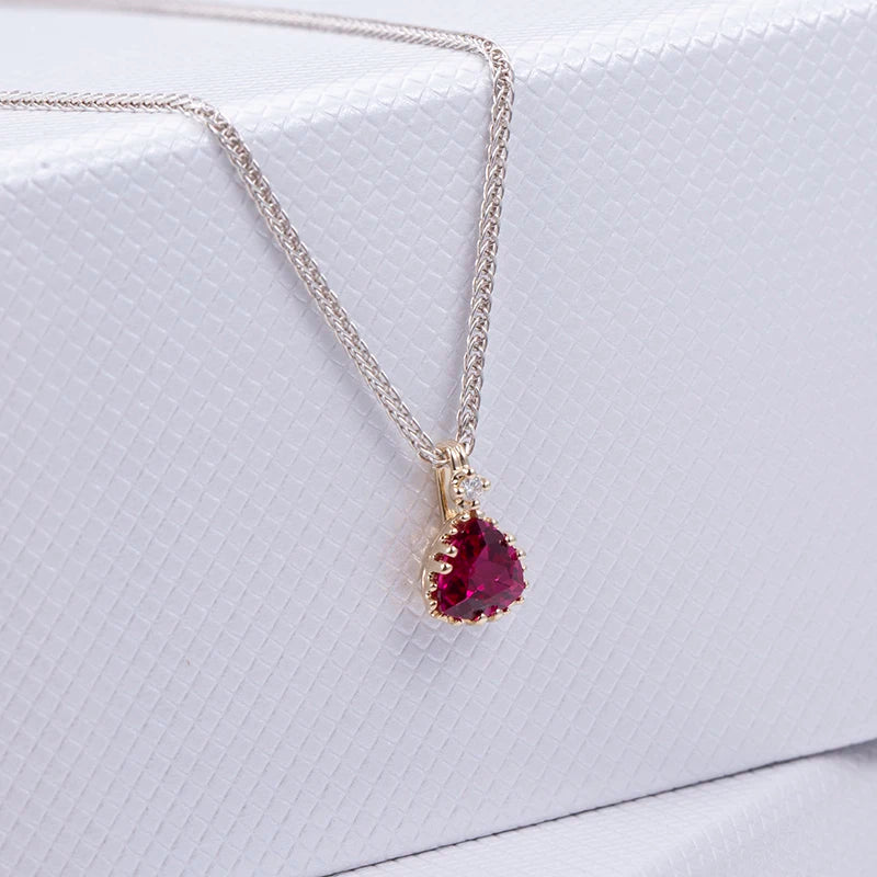 Messi Jewelry  MSN-630 14K Yellow Gold Trillion Lab Grown Gemstone Fashion Jewelry Pendants Charms