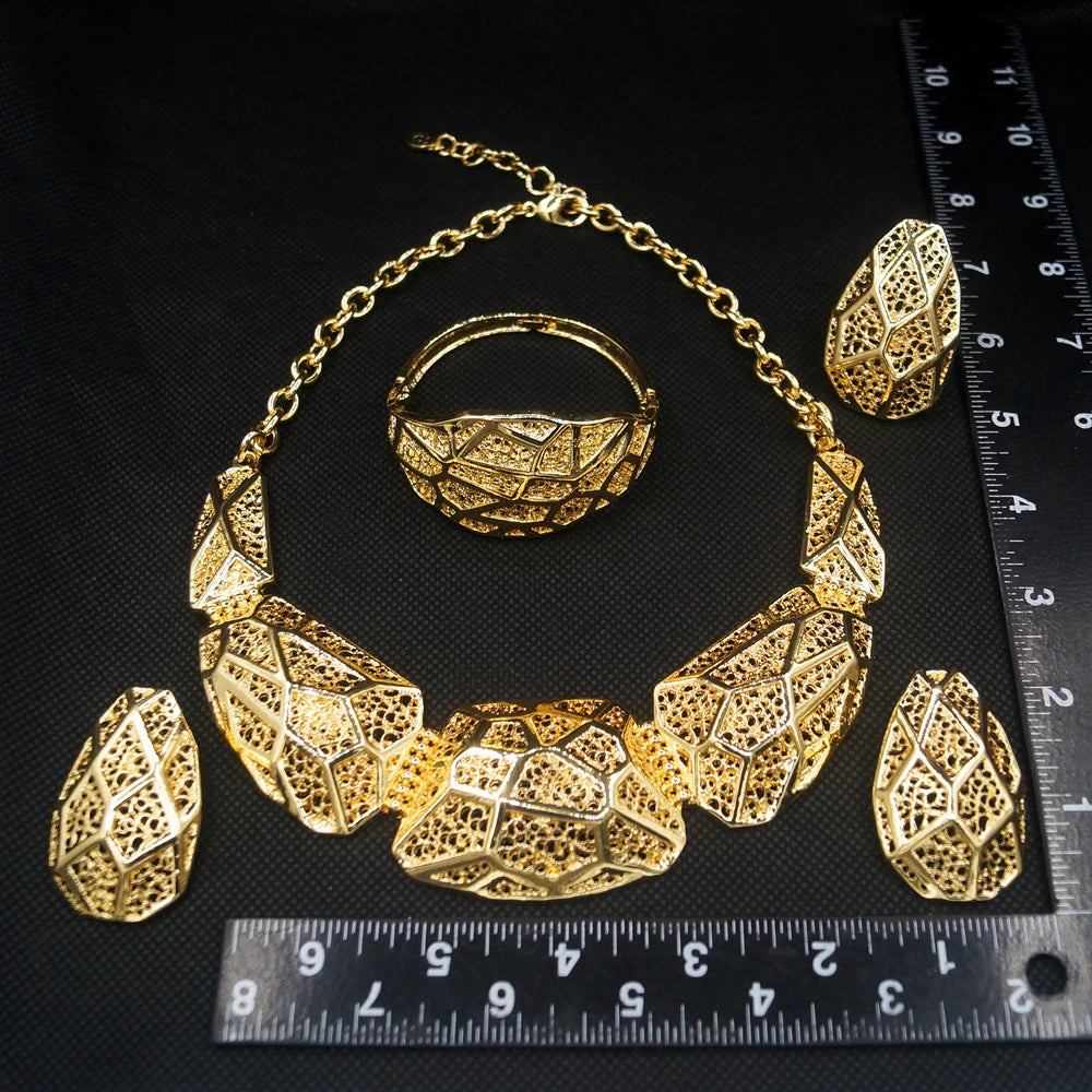 Zhuerrui Luxury Italian Ladies Butterfly Jewelry Set Brass Brazilian Gold Necklace Jewelry Nigerian Ladies Jewelry Set H00523