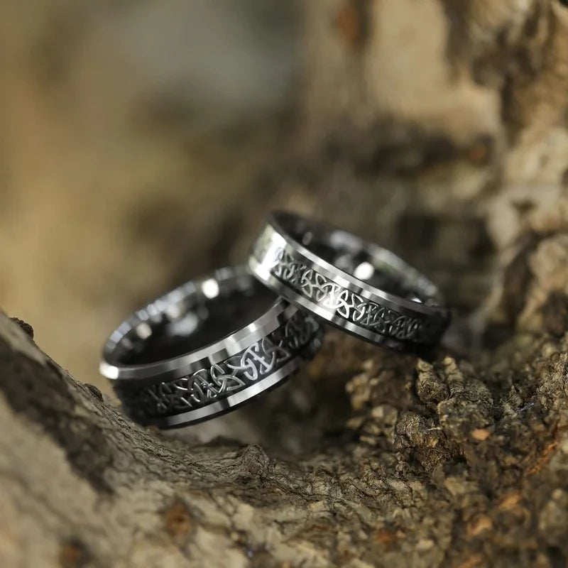 NEWLiFE REBEL Aspect Line 6mm/8mm Celtic Ring in Tungsten