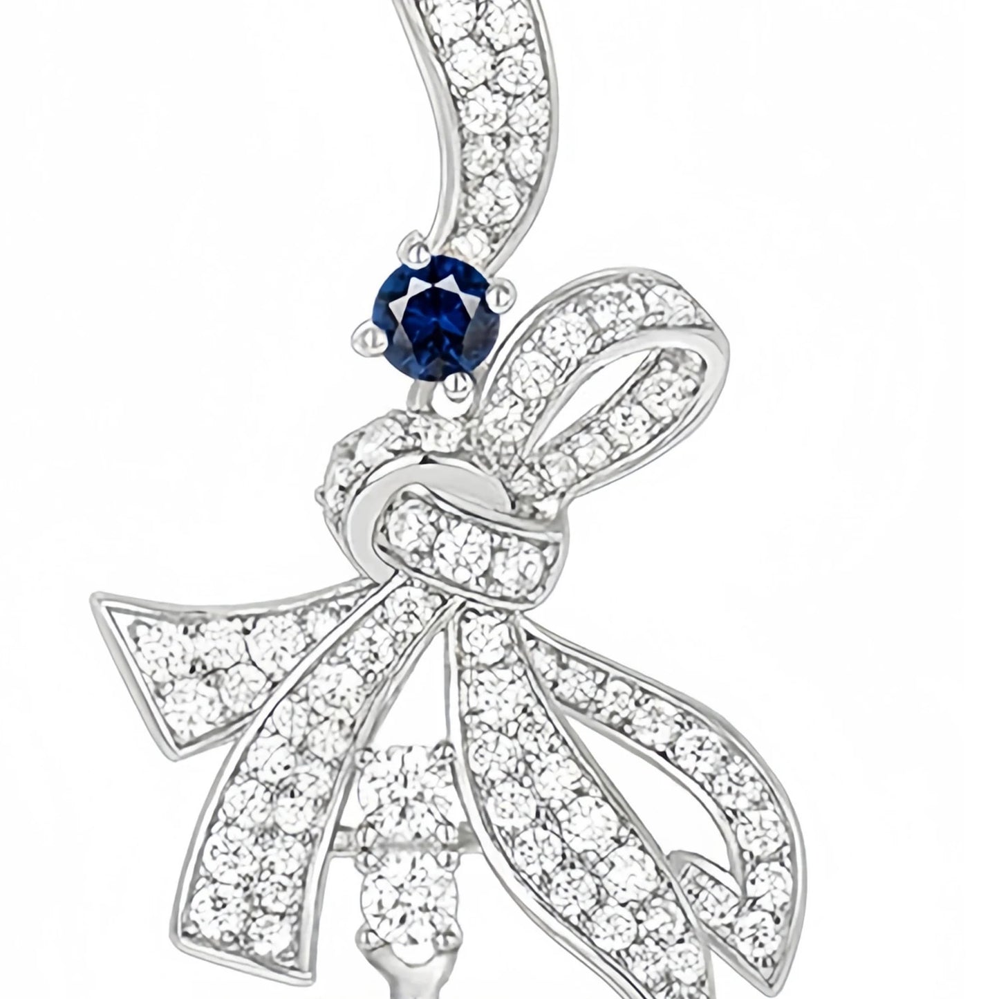 MUSHAN Jewelry Factory GRC Lab Grown Gemstones Sapphire and High Carbon Diamond Charm Drop Earrings 925 Silver Jewelry Earrings