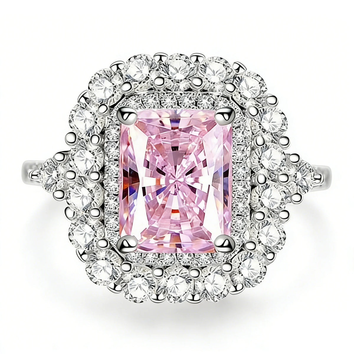 Wholesale Waterproof 5A 8A Pink Cubic Zirconia Rings 925 Sterling Silver OEM ODM Custom Factory Direct Ring Jewelry Manufacturer