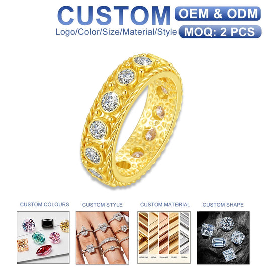 Gioiellieri Oro 14k Alta Calidad Engagement Promise Wedding Moissanite Ring for Couples High Quality Custom Gold Jewelry Personalised Gift
