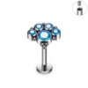 G23 ASTM F136 Titanium Ring CZ Colorful Zircon Lip Ear Claw Spiral Ear Studs Opal Nose Studs Earrings Body Piercing Jewelry
