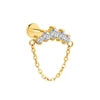 S&S ASTM F136 Titanium Labret Stud | Zircon | 83 Designs | Titanium & Gold