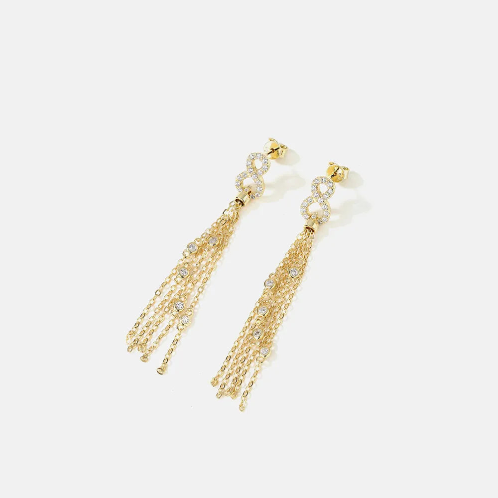 MuShan Jewelry Factory Pure Silver Earrings Tassels Earrings and Pendants Light Luxury and High End Cross Border Bestsellers