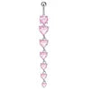 S&S Stainless Steel Heart Dangle Belly Button Ring | 6 Colours | 70mm