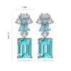 Gemfiori Anster High Quality S925 Lab Grown Paraiba Earring Stud Dainty Gemstone Stud Earrings for Women Daily Wear Gift