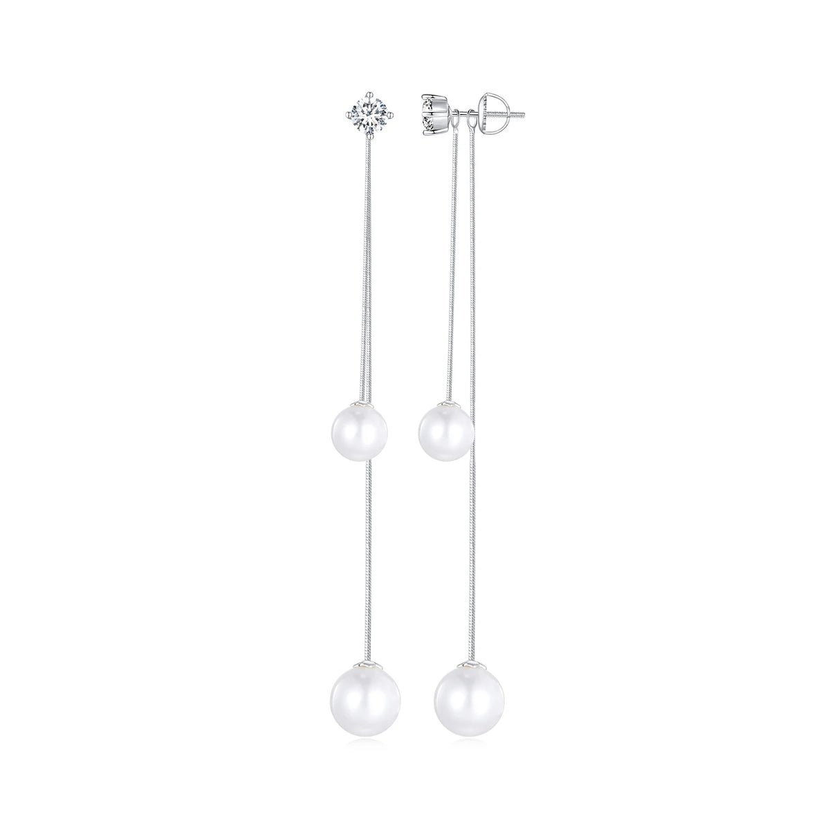 S&S 925 Silver CZ Stud & Clip-on Earrings | Micro-Set Zirconia | Platinum-Plated | Multi-Style