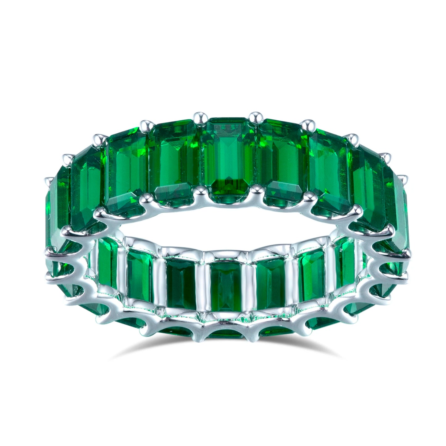 Messi Gems 2022 Trendy Ring Emerald Cut 14k 18k White Gold 5*3mm Lab Grown Zambia Lab Grown Emerald  Ring for Women