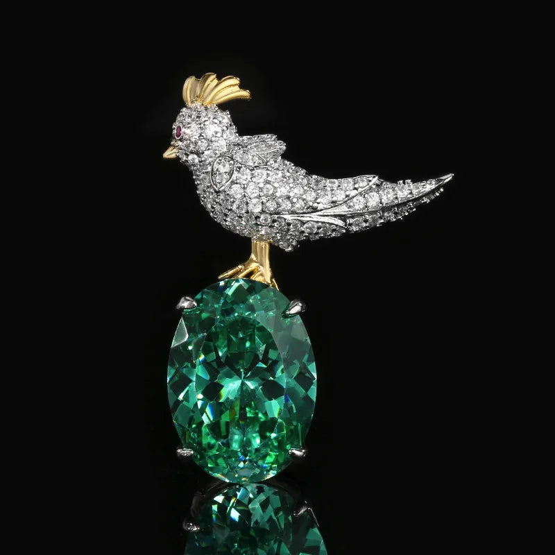 REDheart Women's High-quality Copper Brooch Fashionable square Zircon Magpie Necklace Brooch Party Engagement Cute Gift