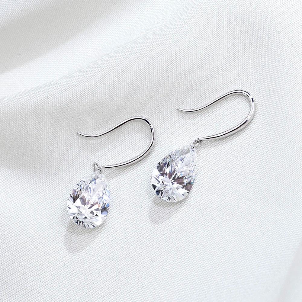 Gemfiori MSE-840 9K Solid Gold With 1ct Each Loose Lab Grown Diamond Pear Cut Solitaire Earring Hop Sale Gold Gemfiori Price