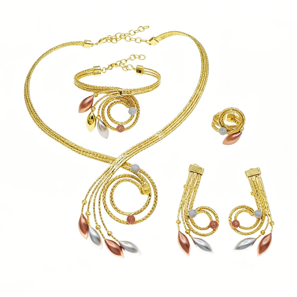 Italian Jewelry Set Alloy Brazilian Jewelry Sets Wedding Party Pendant Necklace Bracelet Ring Earrings Jewelry Set  HS2603525