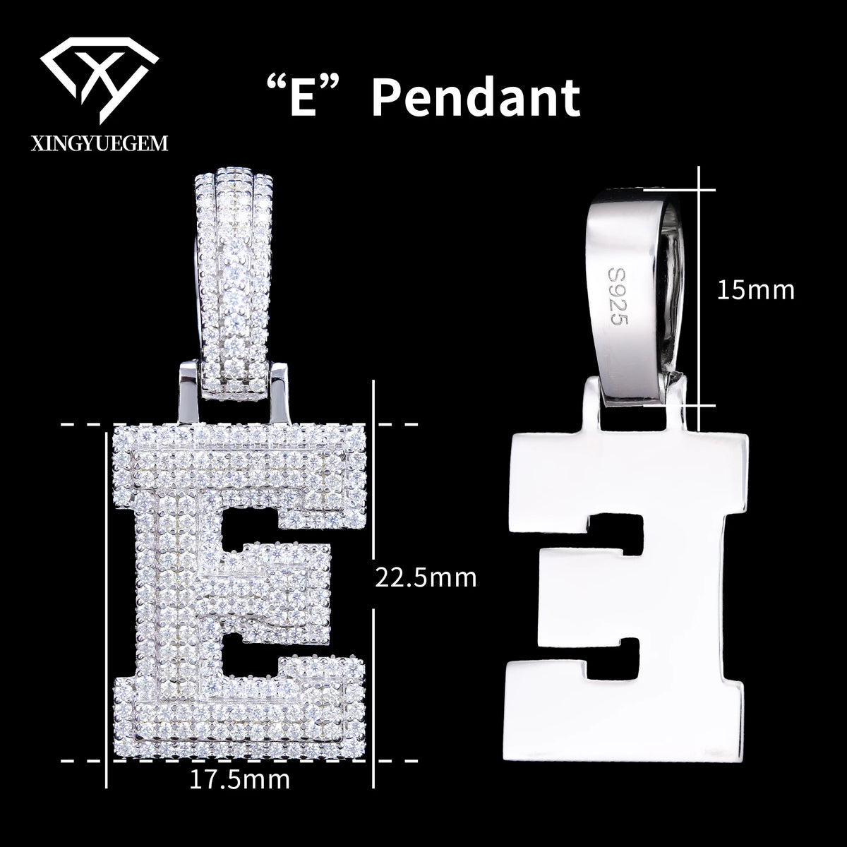 ArtistA Custom Hip Hop Fine Jewelry 925 Sterling Silver White Gold Plated GRA Certified Brilliant Cut Moissanite Pendant